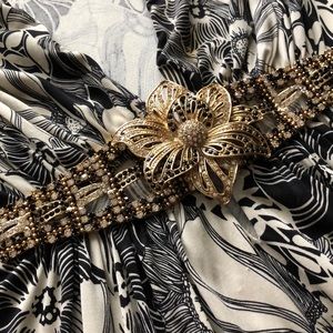 Plunging neckline boutique embellished dress